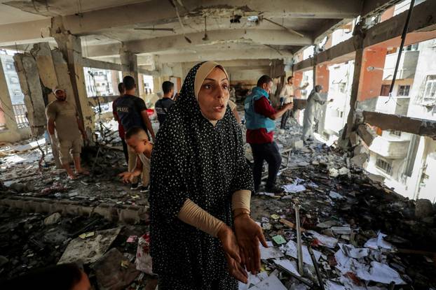 Site of an Israeli strike on a school sheltering displaced people, in Gaza City