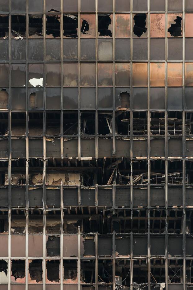 Zagreb: Vjesnikov neboder tjedan nakon požara, očevid je u tijeku