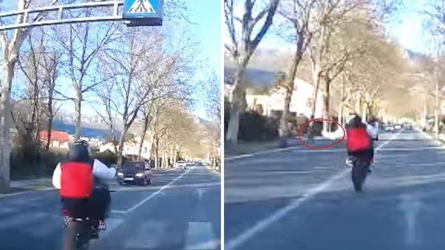 VIDEO Nevjerojatna ludost u Solinu! Divljak je pretjecao na zadnjem  kotaču i snimao selfie