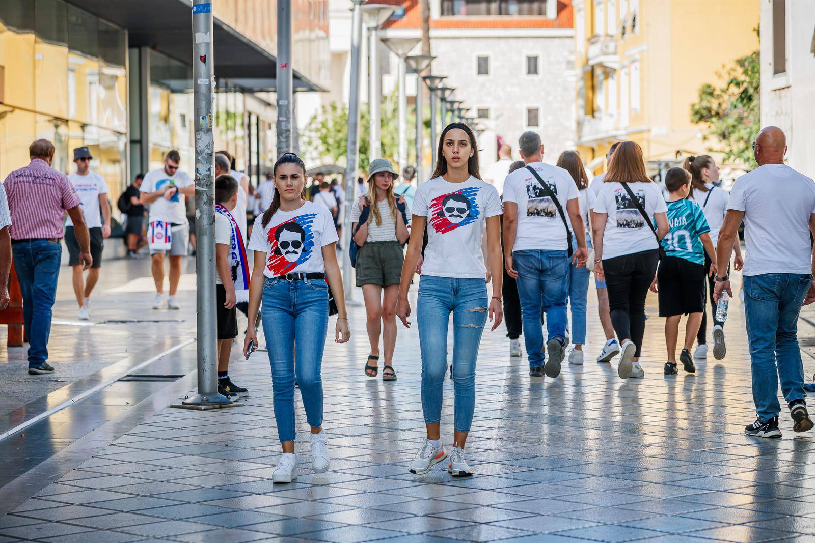 Split: Navijači u centru grada uoči derbija između Hajduka i Dinama