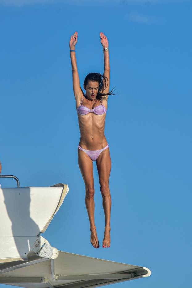 *EXCLUSIVE* Alessandra Ambrosio enjoys the first day of 2021 aboard a luxury yacht!