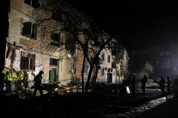 Aftermath of a Russian missile and drone attack, in Kyiv