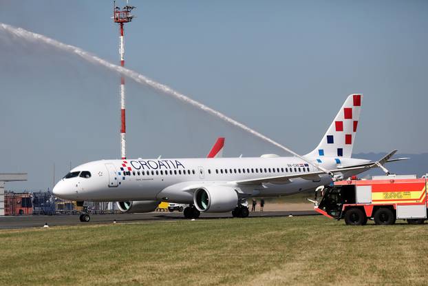 Zagreb: Slijetanje Airbusa A220, novog zrakoplova Croatia Airlinesa