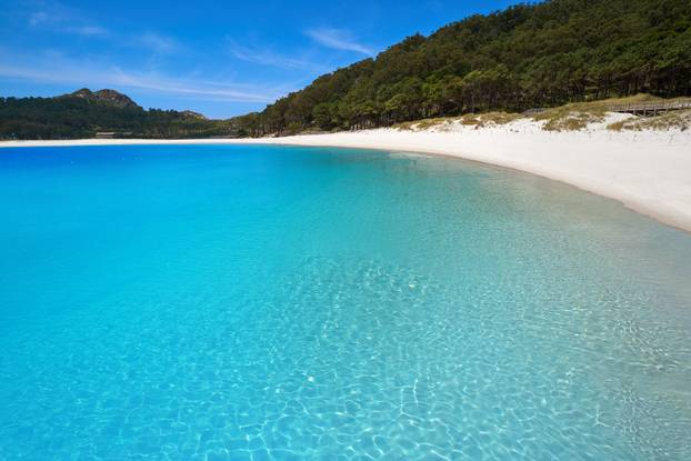 Praia de Rodas beach in islas Cies island of Vigo