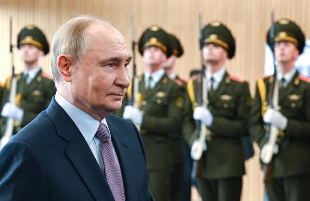 Russian President Vladimir Putin attends the Eurasian Economic Forum in Minsk