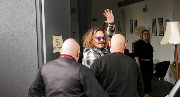 Actor Johnny Depp arrives at the Sage Gateshead, where he will appear on stage with Beck, in Gateshead