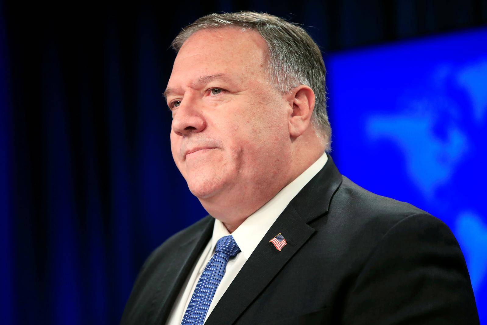 U.S. Secretary of State Pompeo attends a news conference in Washington