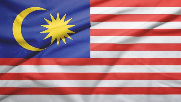 Malaysia flag with fabric texture