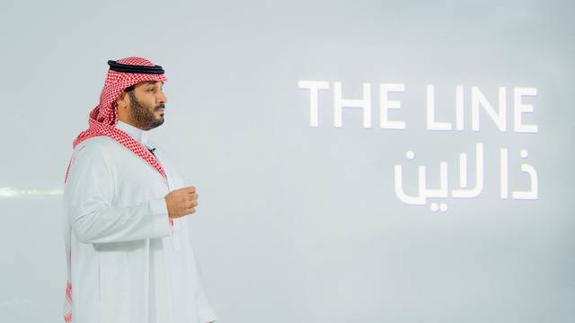 FILE PHOTO: Saudi Crown Prince Mohammed Bin Salman announces a zero-carbon city called "The Line" to be built at NEOM in northwestern Saudi Arabia