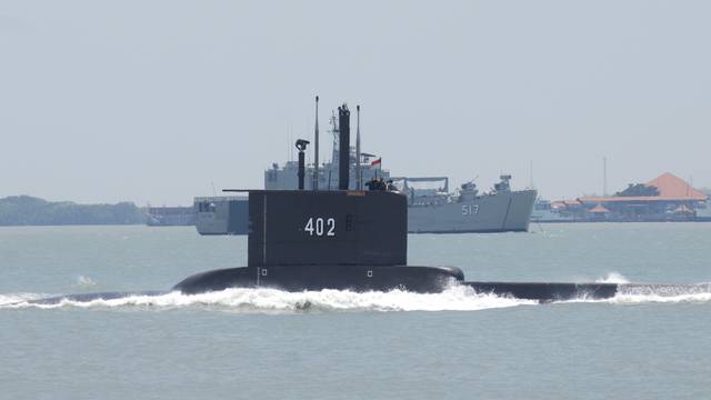 Indonesian Navy's submarine KRI Nanggala-402 sails in Surabaya