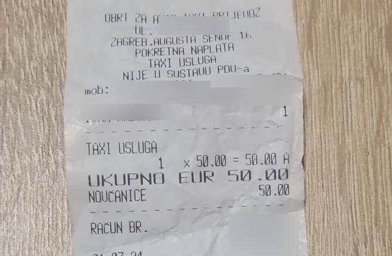 Platila 50 € za vožnju u Zagrebu od par minuta! Taksist: Moram i ja račune platit, takva je cijena