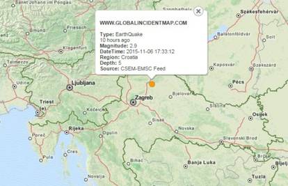Područje Varaždina pogodio potres jačine 2.9  po Richteru 