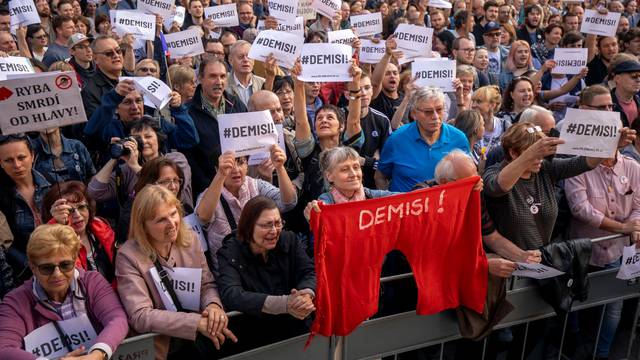 Rally demanding resignation of Czech Prime Minister Andrej Babis in Prague