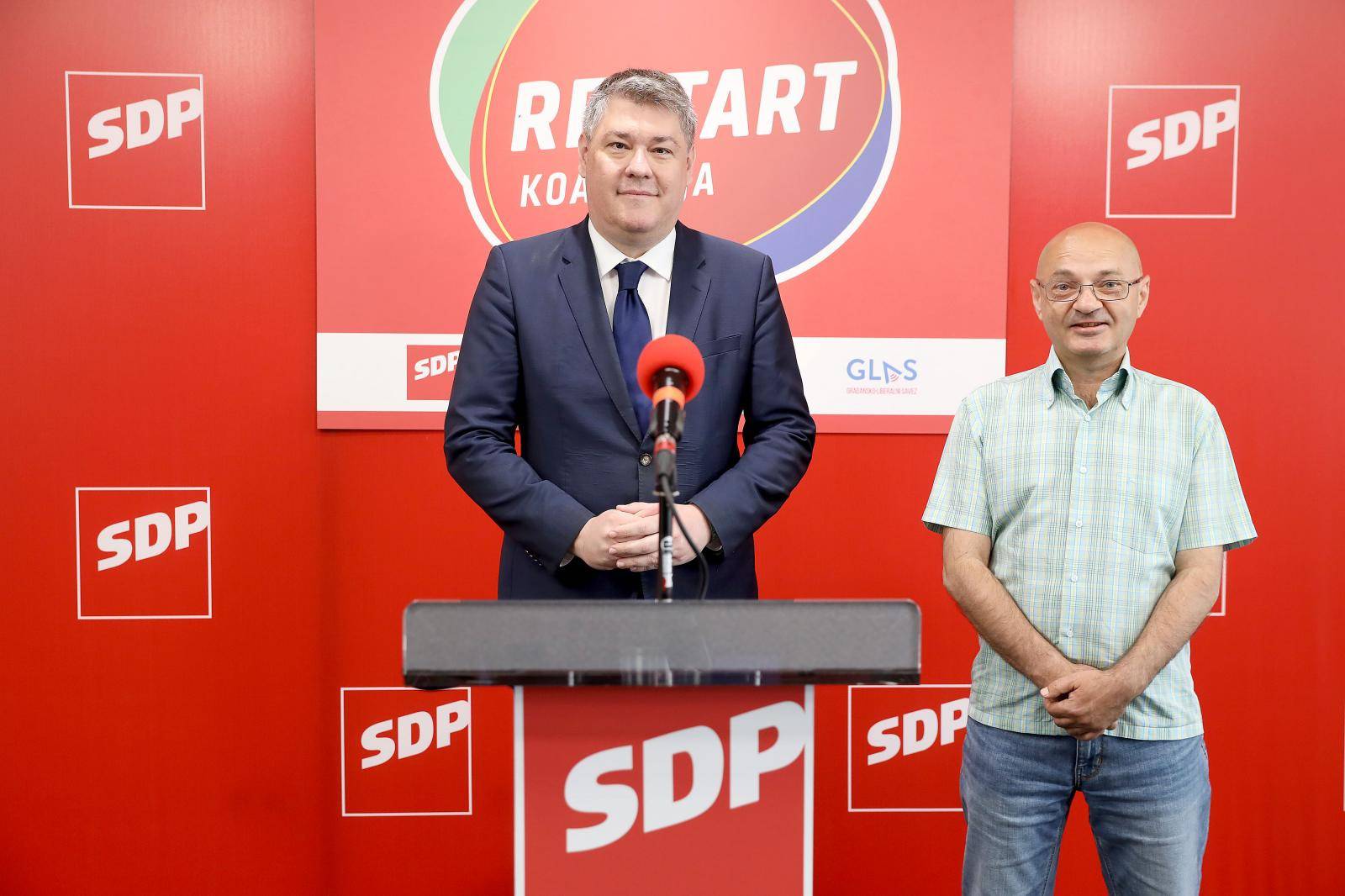 Zagreb: Goran Aleksić i Boris Lalovac na konferenciji za medije Restart koalicije