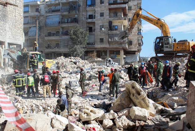 Aftermath of an earthquake in Aleppo