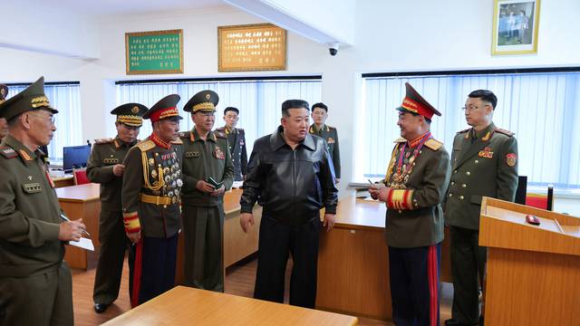 North Korean leader Kim Jong Un visits a military university