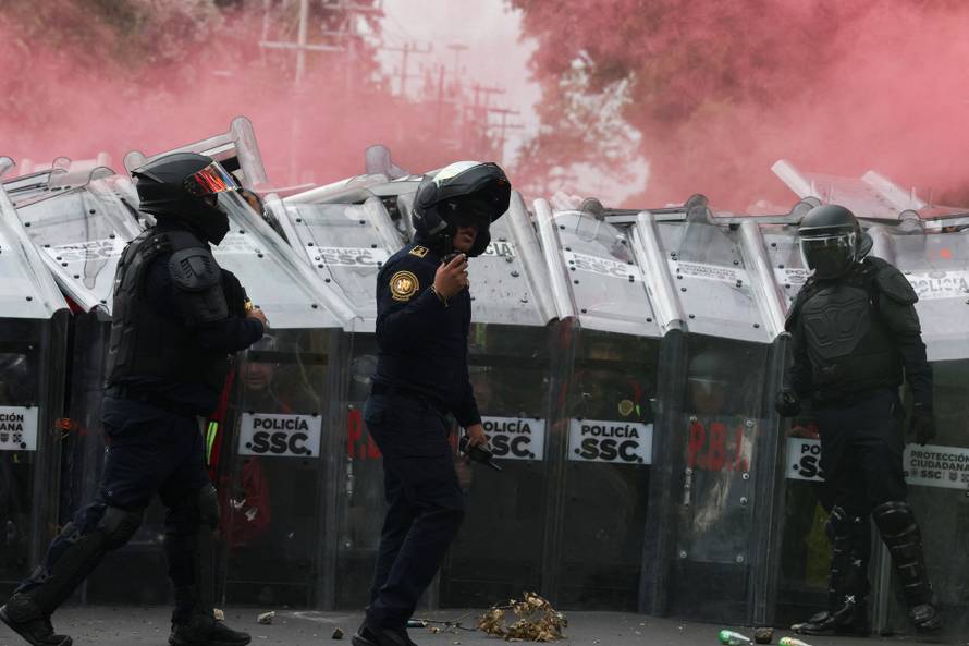 Protest march ahead of the opening match of the 2026 FIFA World Cup in Mexico City