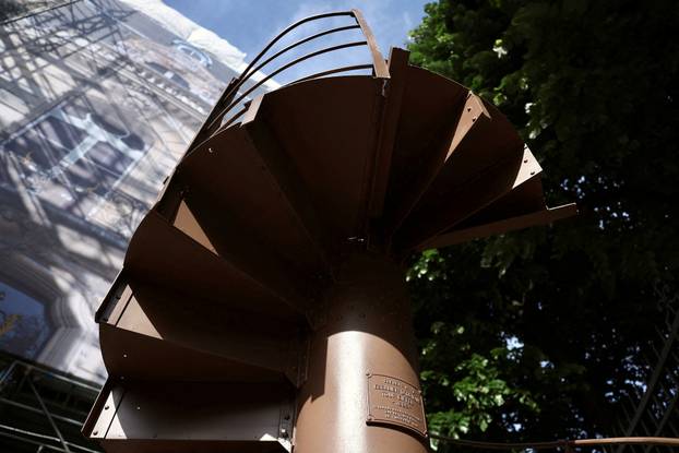 FILE PHOTO: Piece of original Eiffel Tower staircase to go up for auction in Paris