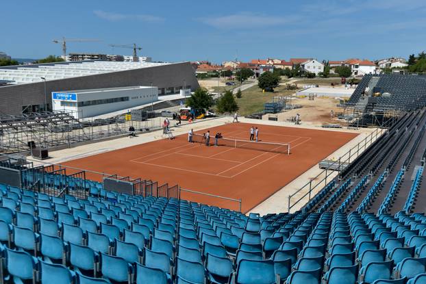Zadar: Izgradnja teniskog terena na kojemu Äe se susreti Hrvatska i SAD u Davis Cupu
