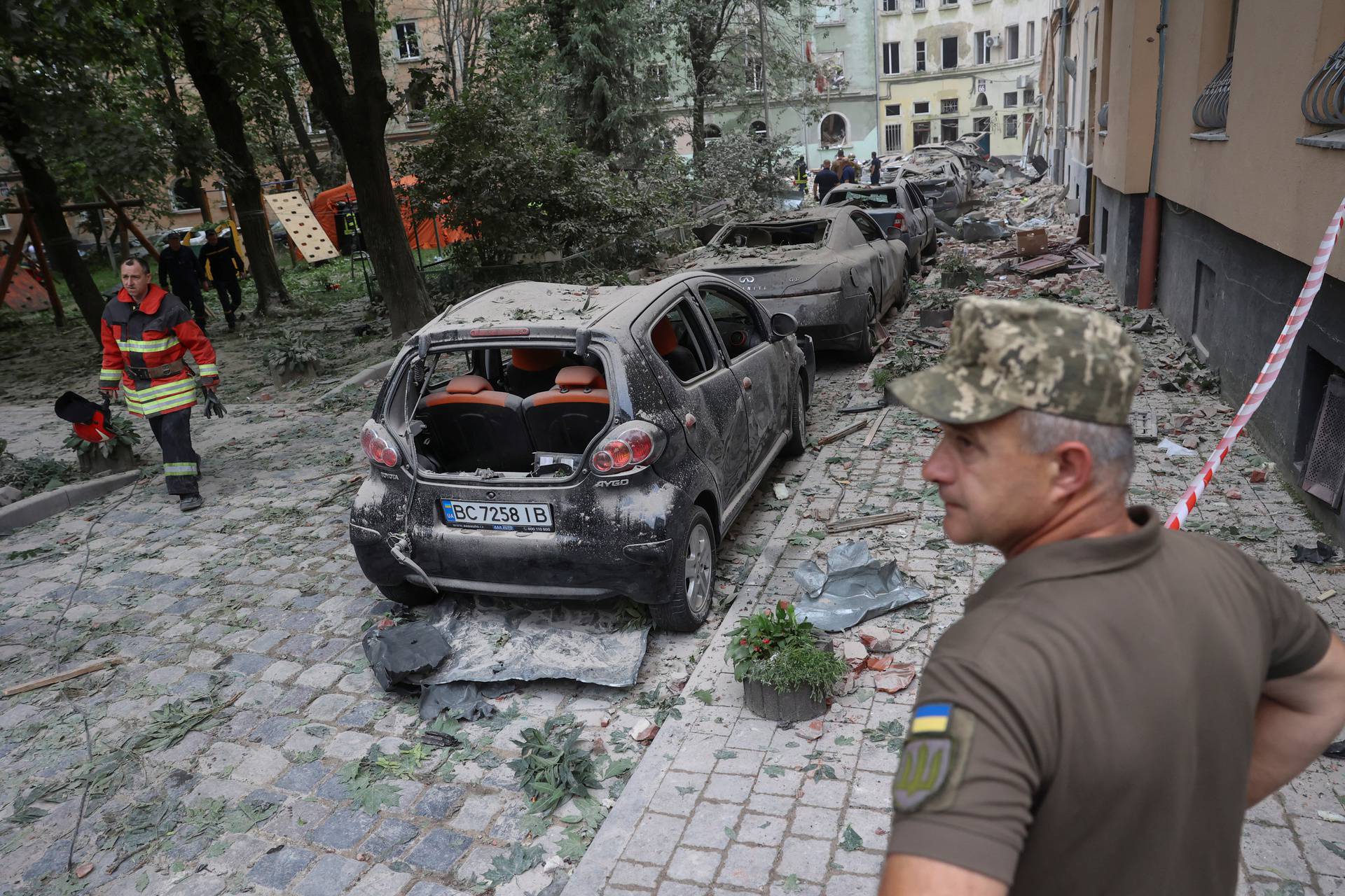 Aftermath of a Russian missile attack in Lviv