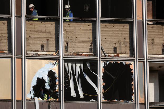 Zagreb: Radnici u Vjesnikovom neboderu