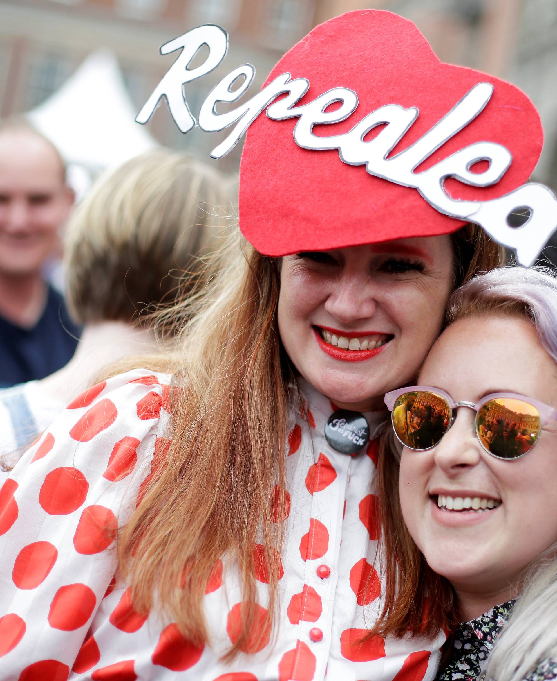 People celebrate the result of yesterday's referendum on liberalizing abortion law, in Dublin