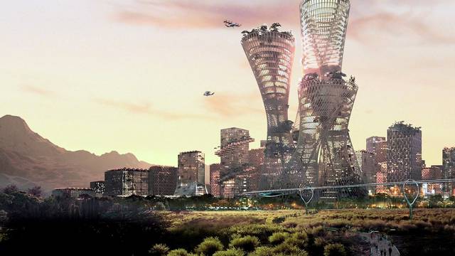 Plan for brand new city high tech green city in the US desert