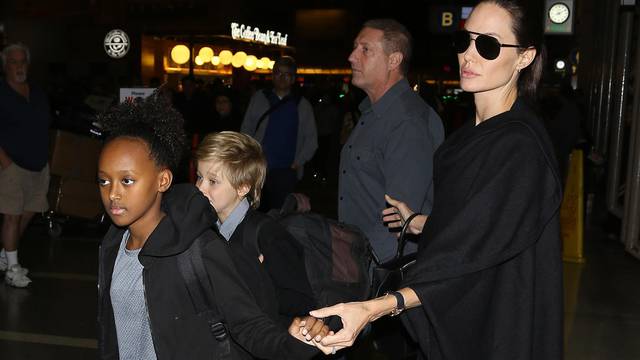Angelina Jolie and the kids are a family that travels together