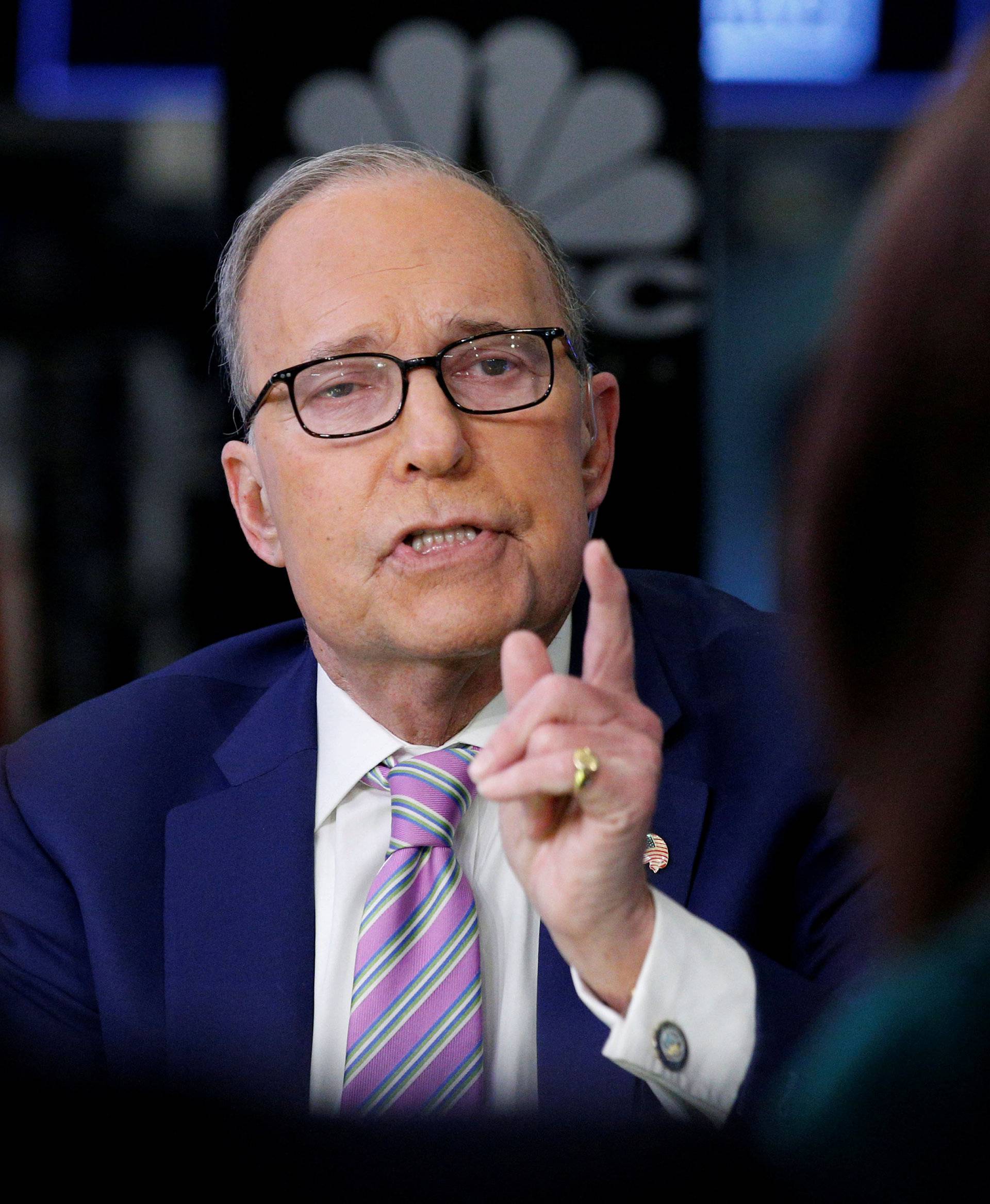 FILE PHOTO:    Economic analyst Lawrence "Larry" Kudlow appears on CNBC at the NYSE in New York