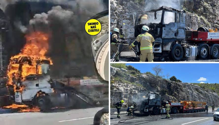 VIDEO Buktinja kod Solina: Na brzoj cesti izgorio je kamion