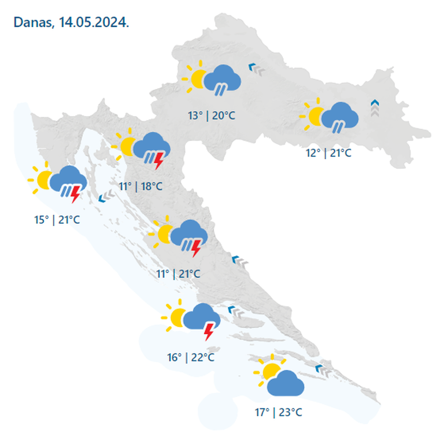 Opet kiša i zahlađenje. Evo što nas čeka idućih sedam dana