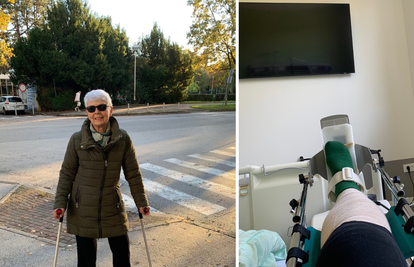 Jadranka Kosor nasmijana na štakama: 'Ovo je Prva šetnjica po kvartu, polako al' sigurno'