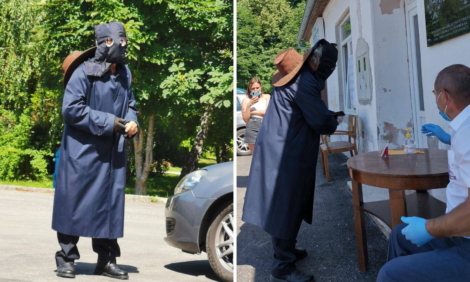 'Maskirani čovjek' superozbiljno je shvatio upute stožera: Izradio si korona-odijelo za glasovanje!