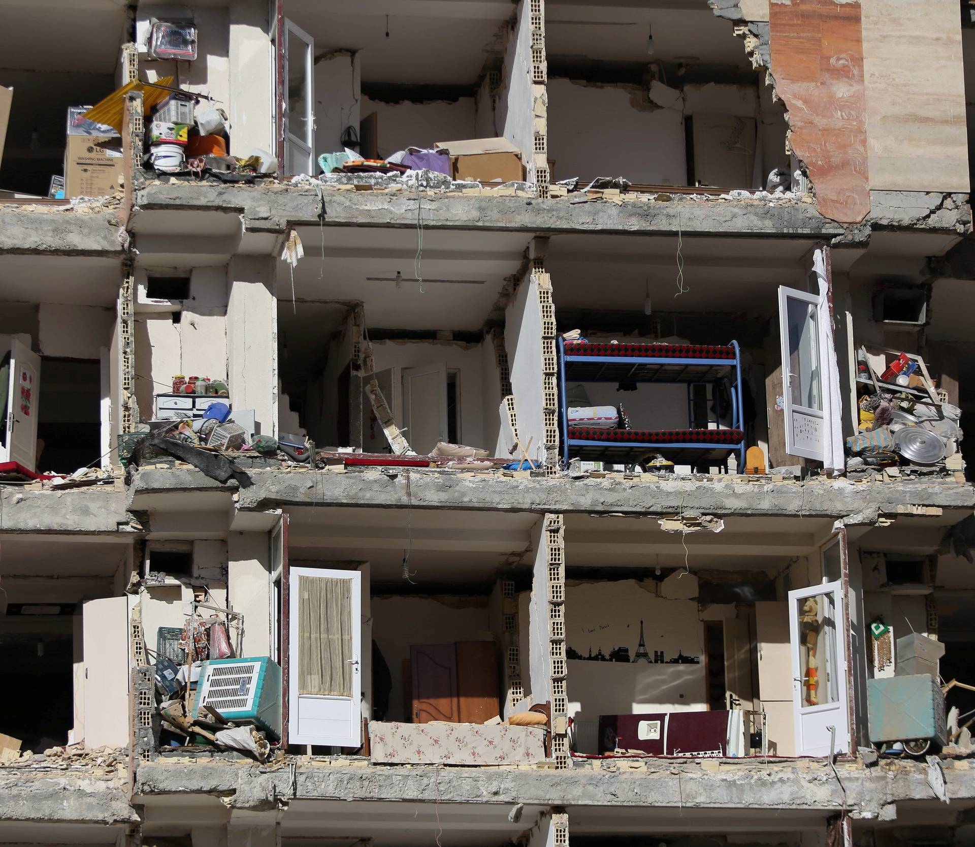 A damaged building is seen following an earthquake in Sarpol-e Zahab county in Kermanshah