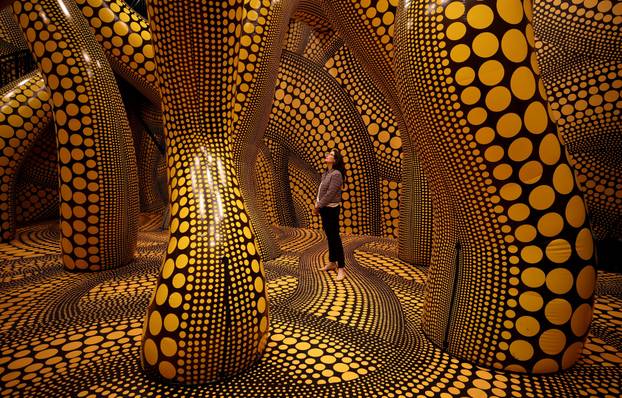 FILE PHOTO: Japanese artist Yayoi Kusama's installation "You, Me and The Balloons", in Manchester