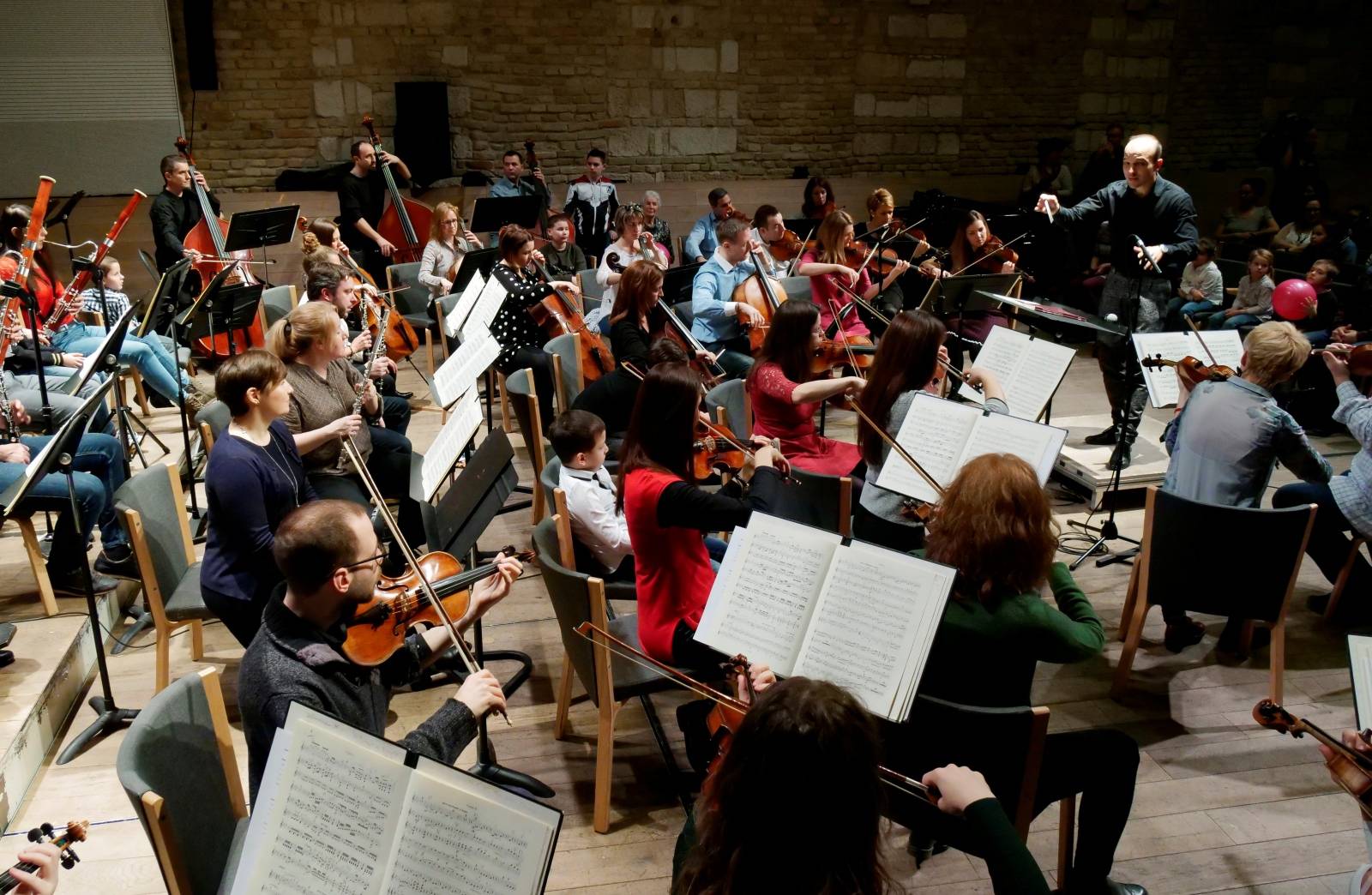 Conductor Hamori conducts the Danubia Orchestra during their concert in Budapest