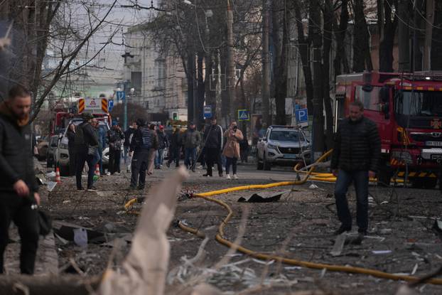 Aftermath of a Russian missile attack in Sumy
