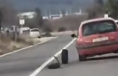 VIDEO Opet Clio kod Šibenika: Čovjeku usred vožnje otpao kotač u vožnji, brzo je reagirao