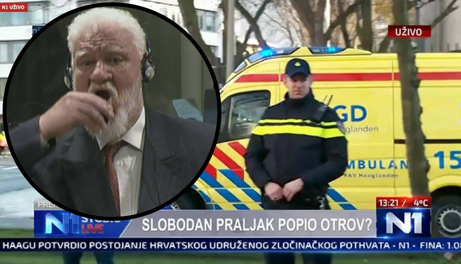 Popio otrov u sudnici: Praljak je preminuo u bolnici u Haagu