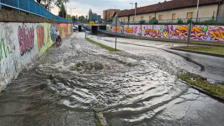 VIDEO Jako nevrijeme potopilo Slavonski Brod, vjetar rušio stabla. Grom zapalio pušnicu