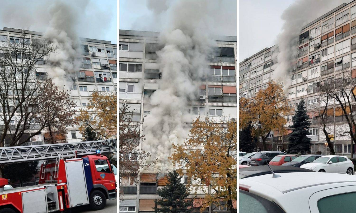 Požar u stanu u Zapruđu: Ljudi su u panici napuštali zgradu, dvoje ih se nagutalo dima...