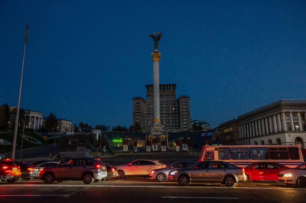 Power outage in Kyiv, Ukraine -  21 Oct 2022