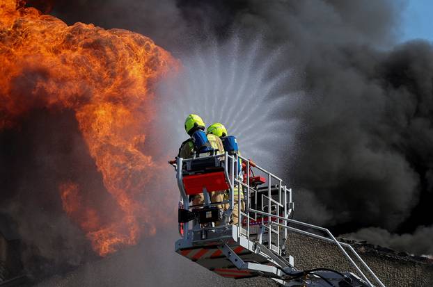 Fire at an apartment building, in Berlin