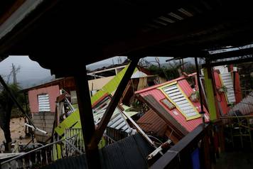 Damaged houses are seen after the area was hit by Hurricane Maria in Guayama