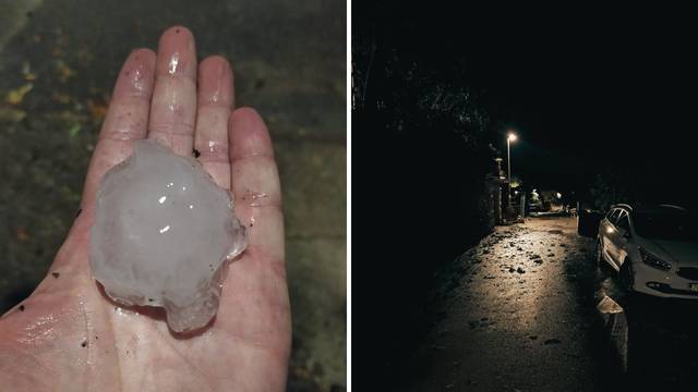 Kod Crikvenice se zbraja šteta poslije nevremena. Snažna tuča poharala kraj:  Udubila je aute!