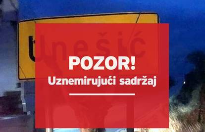 Uznemirujući prizor  iz Unešića: Objesili vuka na tabli na ulazu u mjesto: 'Oko za oko, zub za zub'