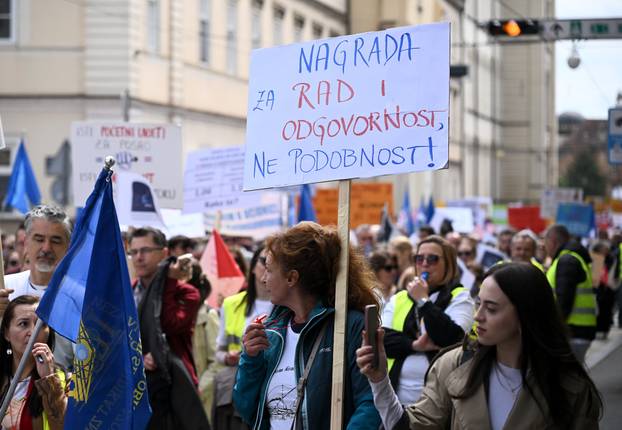 Zagreb: Veliki prosvjed obrazovnih sindikata