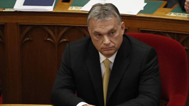 Hungarian Prime Minister Orban looks on before taking the oath of office in Parliament in Budapest