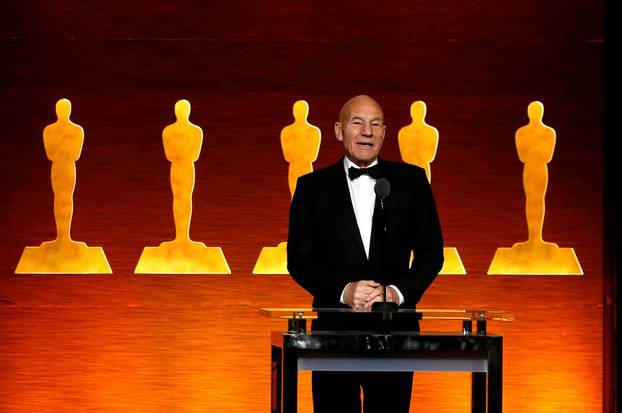 FILE PHOTO: Actor Stewart speaks at the Scientific and Technical Awards presented by the Academy of Motion Picture Arts and Sciences in Beverly Hills