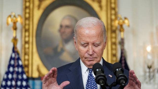 U.S. President Joe Biden delivers remarks at the White House in Washington